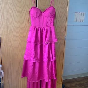 Silk Pink Ruffle Corset Maxi Prom Formal Dress XS from Altard State